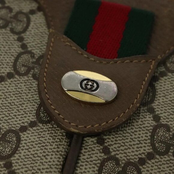 GUCCI GG Supreme Web Sherry Line Shoulder Bag PVC Beige 98 02 047 Auth BA4583 - Picture 10 of 16